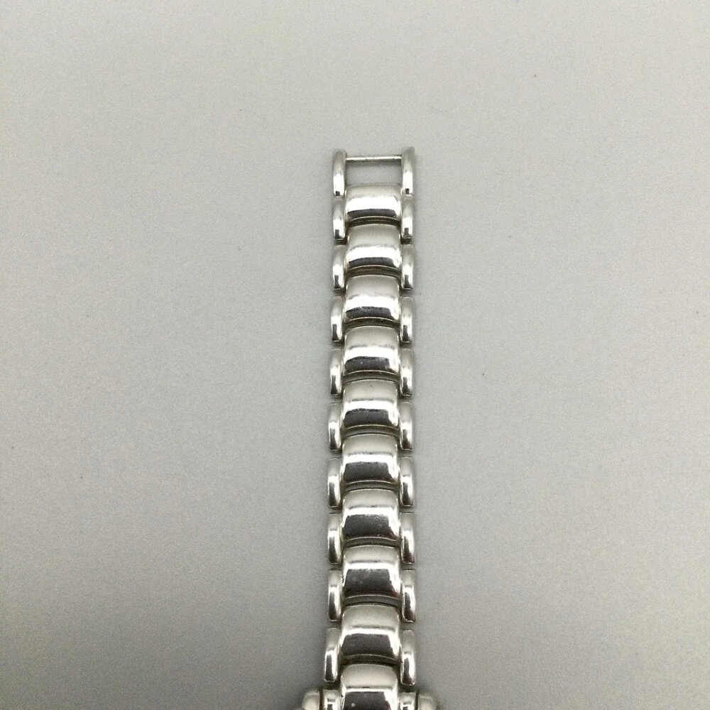 Gruen Womens Watch 19mm Silver Tone White Dial Crystals New Battery 7.5